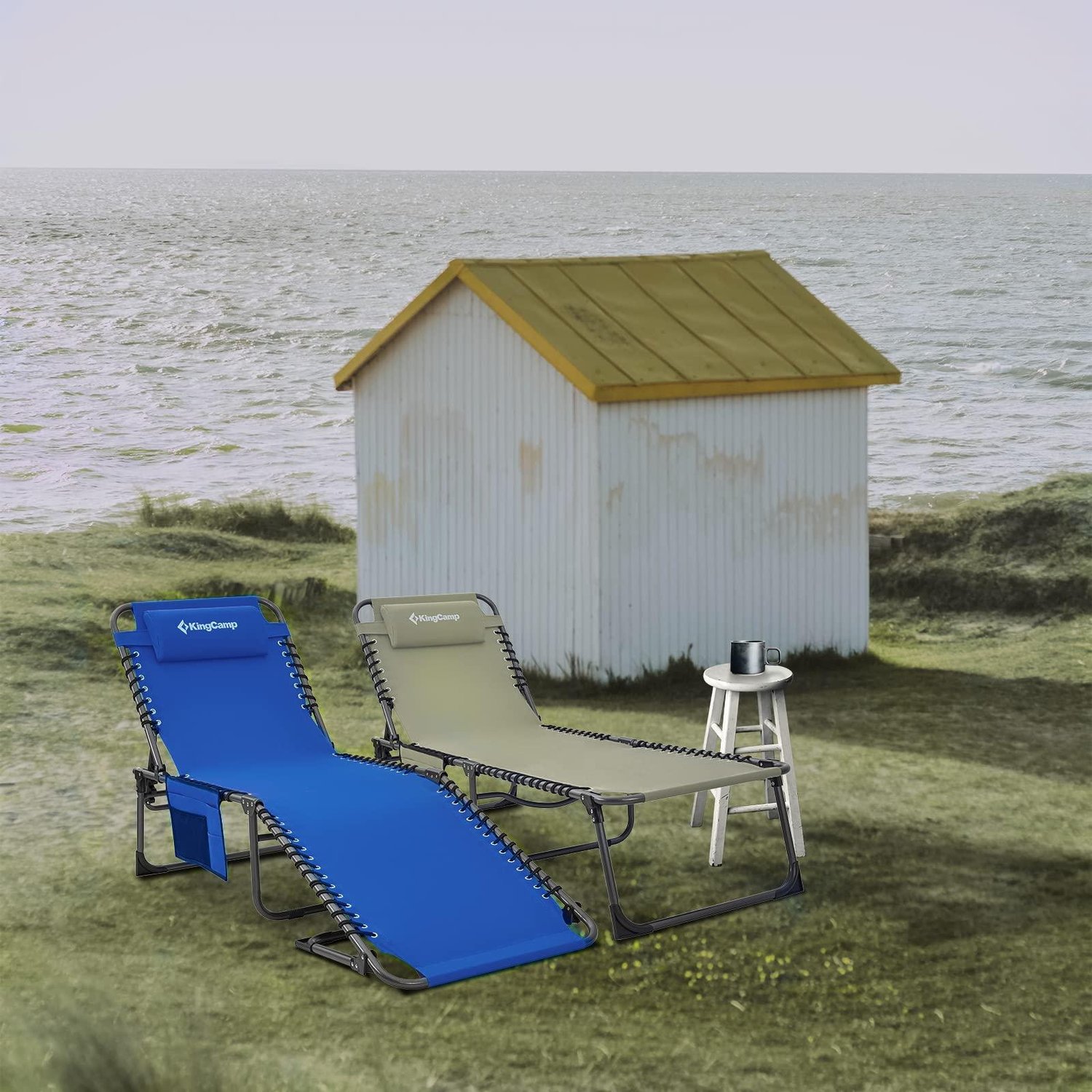 KingCamp Portable Lounge Chair 4Fold Folding Camping Cot Adjustable