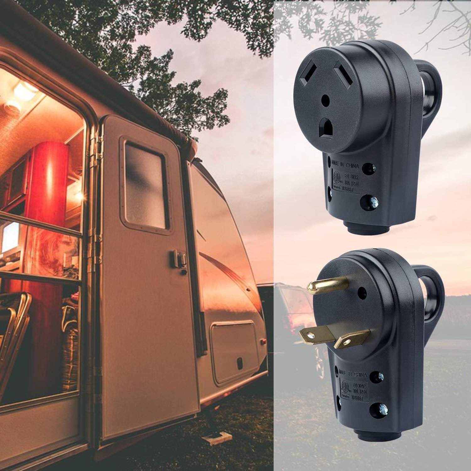 Livtor 30 Amp RV Plugs (Male and Female Set)