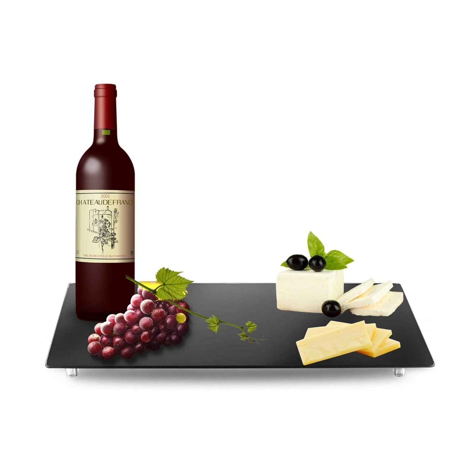 Multipurpose Tempered Glass Black Stove Cover & RV Cutting Board