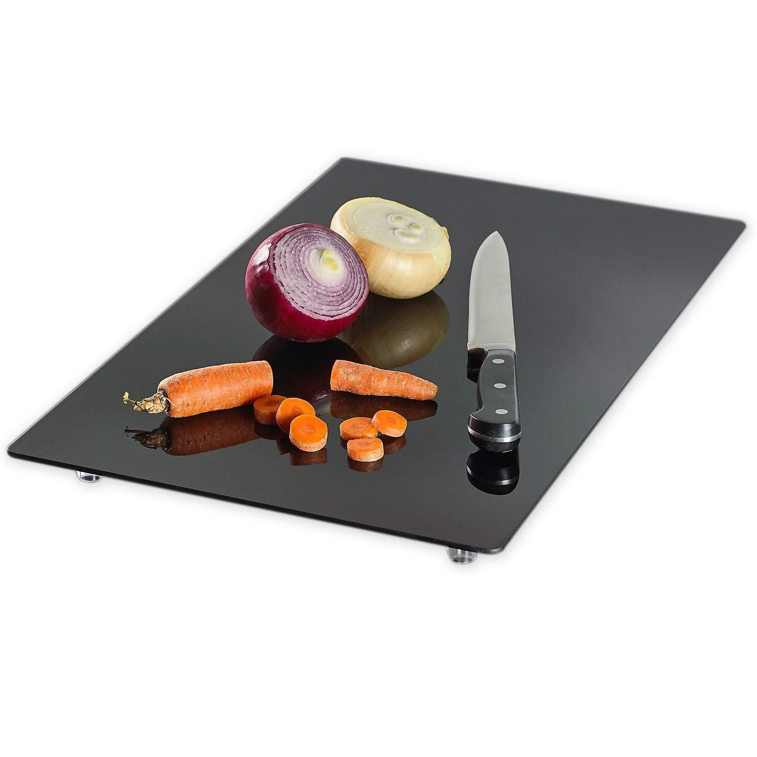 Multipurpose Tempered Glass Black Stove Cover & RV Cutting Board