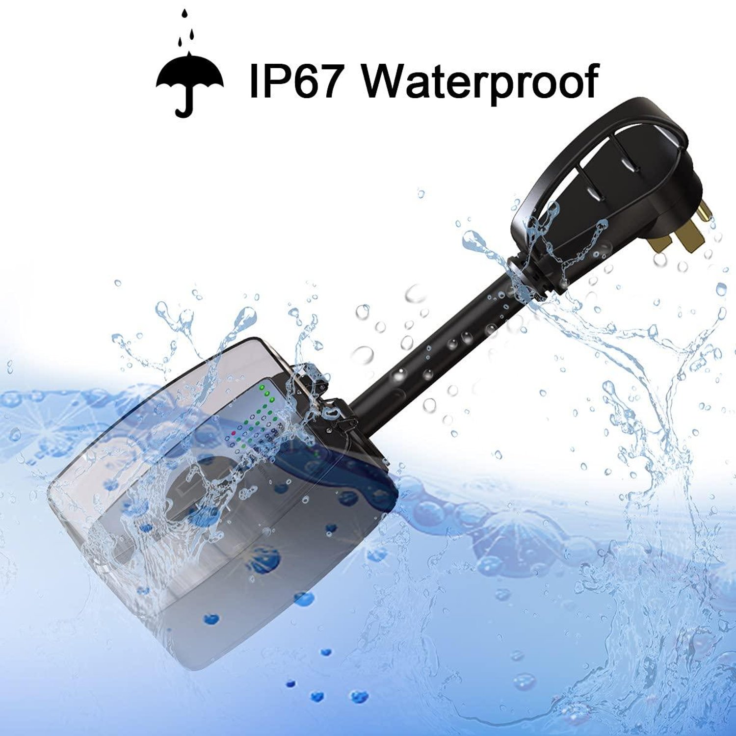 POWSAF RV Surge Protector 50 Amp with Waterproof Cover