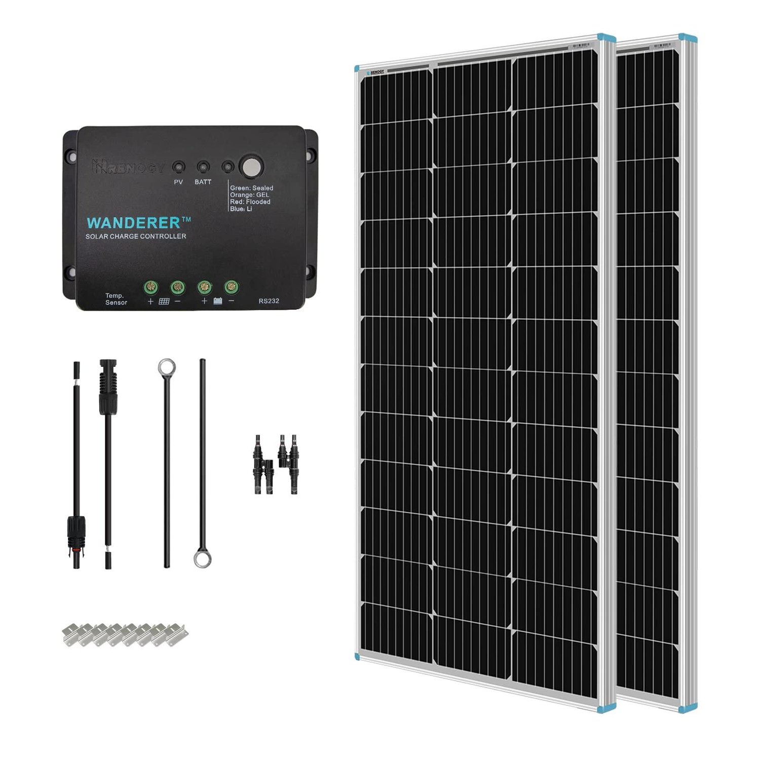 Renogy 200 Watt 12 Volt Monocrystalline Solar Panel Starter Kit