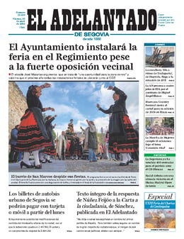 Imagen de la portada (El adelantado de Segovia - 26/4/2024)