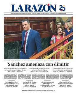Imagen de la portada (La Razón - 25/4/2024)