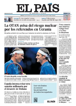Imagen de la portada (El País, edición Madrid - 24/9/2022)