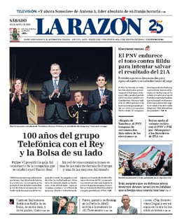 Imagen de la portada (La Razón - 20/4/2024)