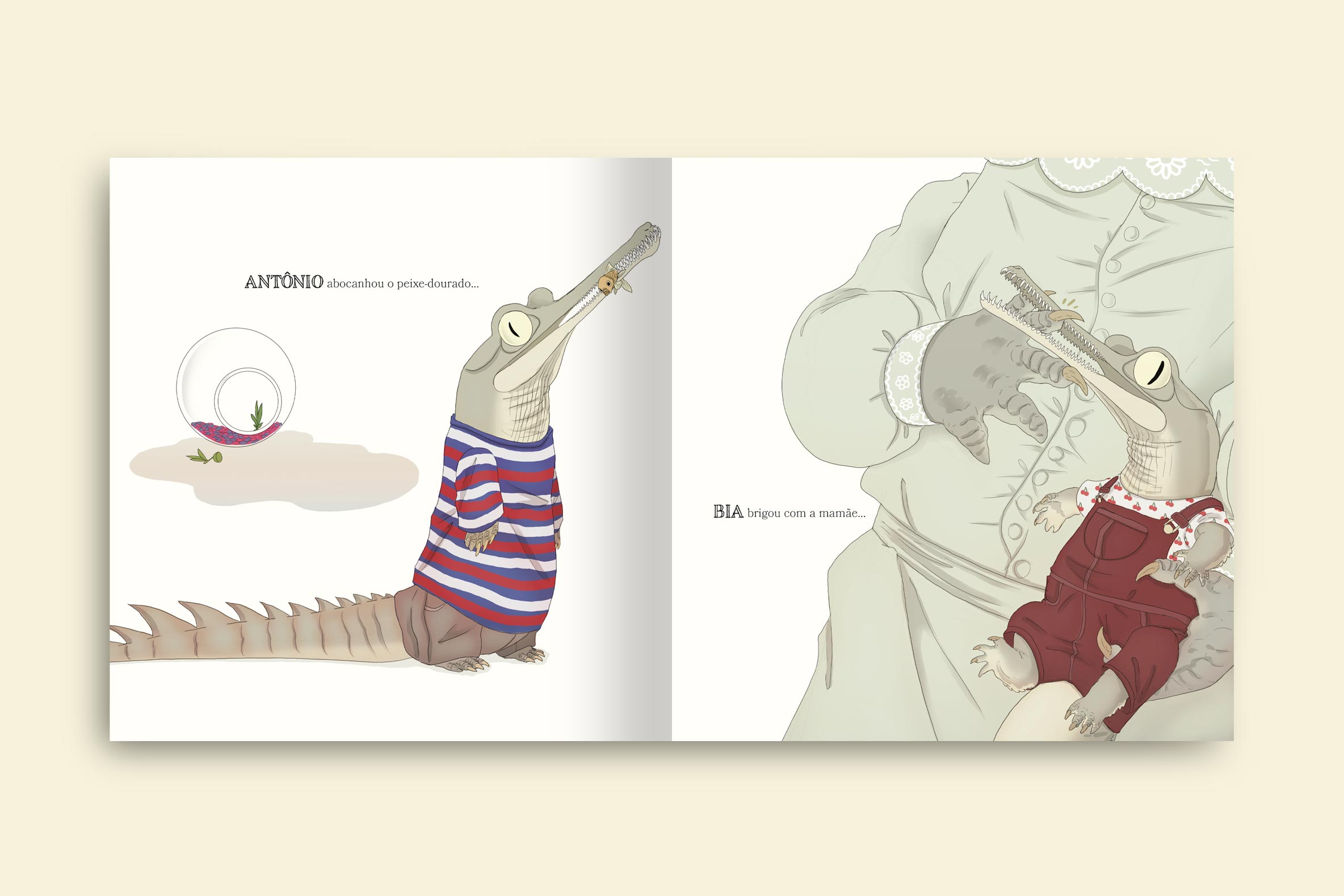 seu filho crocodilo antonio abocanhou um peixe dourado e bia brigou com a mae livro os adoraveis de doris colecao avulsa