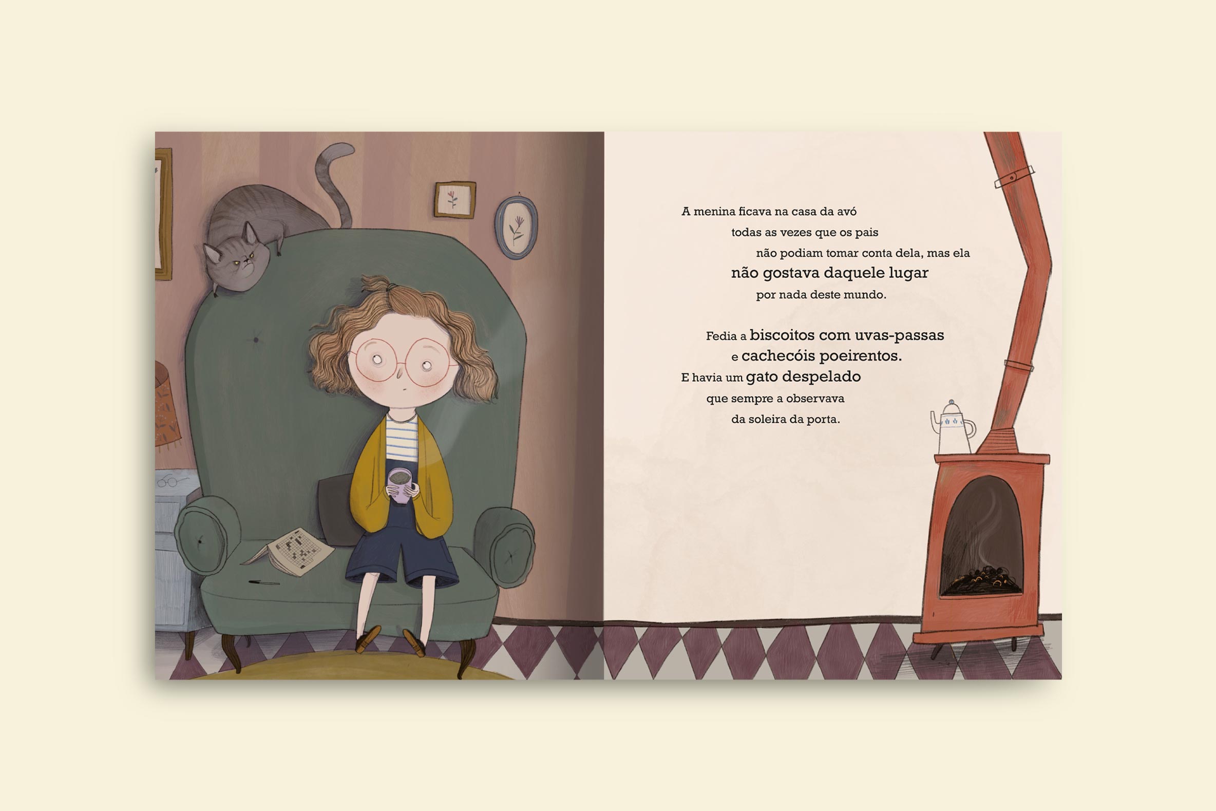 a menina ficava na casa de sua avo sempre que seus pais nao podiam tomar conta dela mas ela nao gostava de ficar la pois fedia livro o som na caixa colecao avulsa
