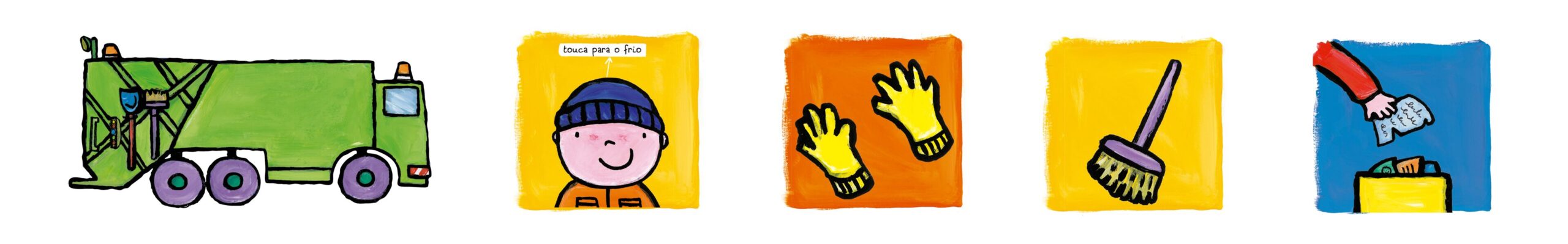 banner o que fazem os coletores de lixo caminhao de coleta touca para o frio luvas para coleta vassoura separando o lixo scaled