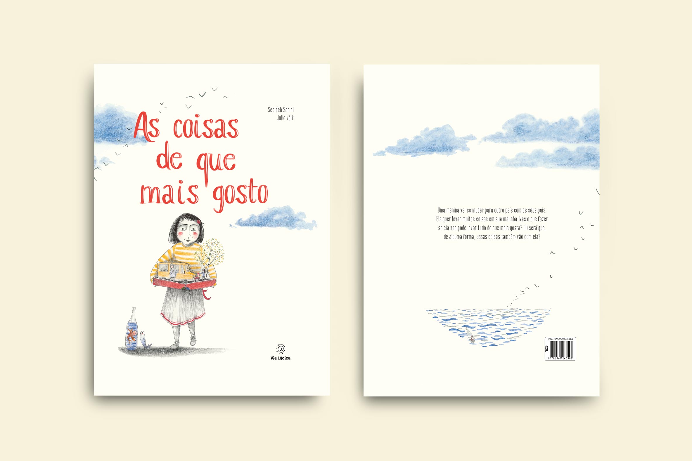 capa livro as coisas de que mais gosto colecao avulsa uma menina segurando uma caixa com um onibus duas pessoas e uma arvore em miniaturas via ludica