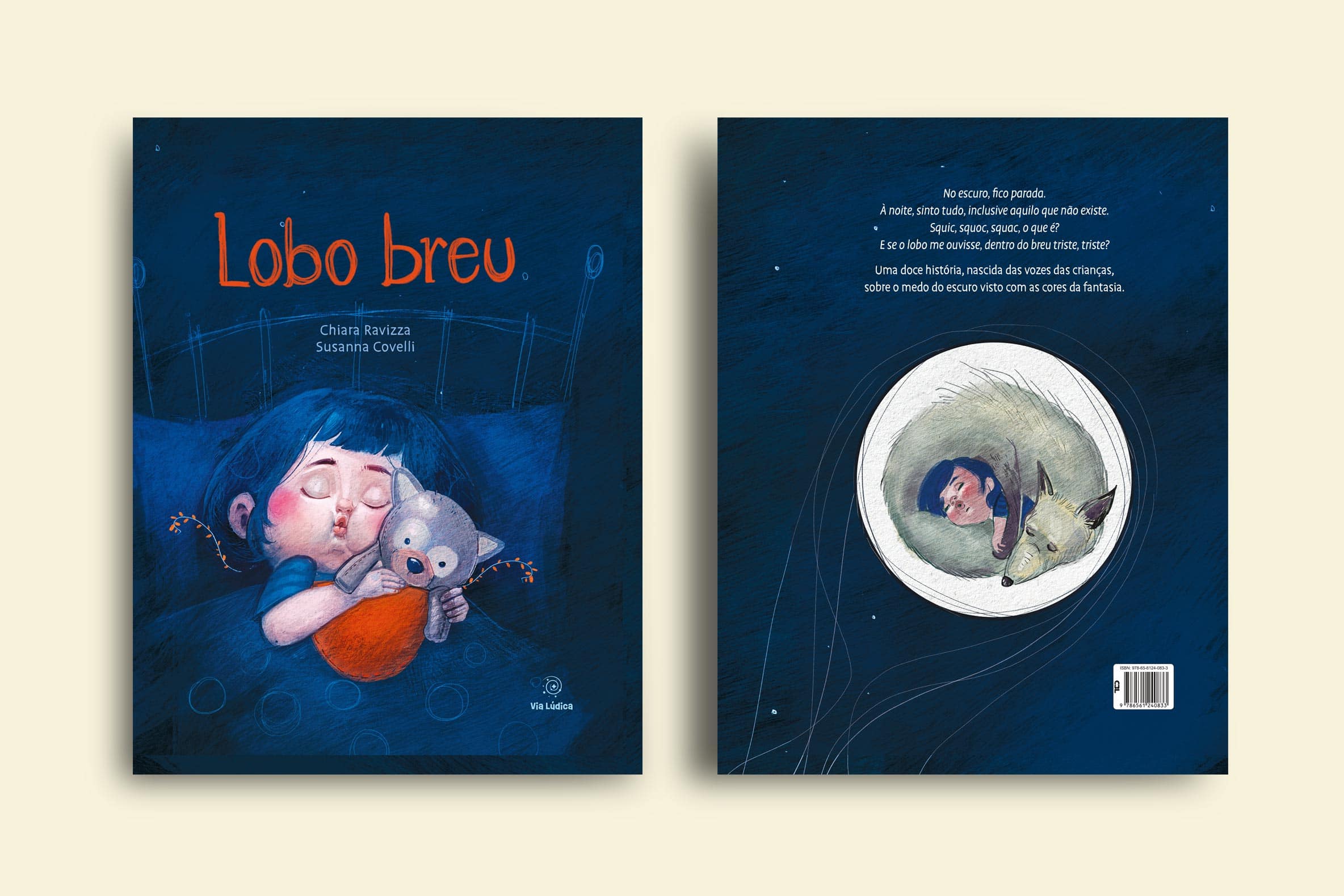 capa livro lobo breu colecao avulsa no escuro uma menina dorme em sua cama segurando seu ursinho de pelucia via ludica