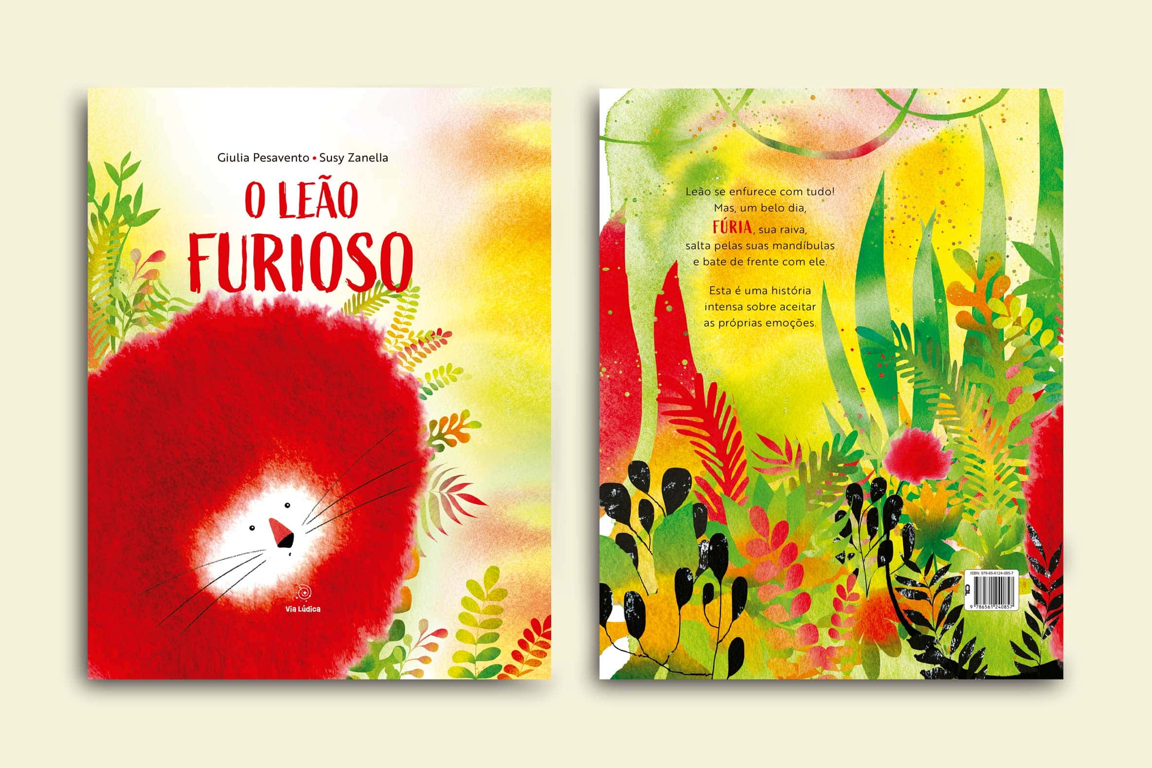 capa livro o leao furioso na floresta da juba vermelha colecao emocoes via ludica