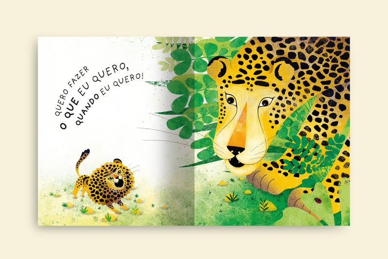 o leao onca pintada fala que quer fazer o que quer na hora que ele quer uma onca pintada maior fica observando o enquanto ele braveja livro eu quero colecao avulsa