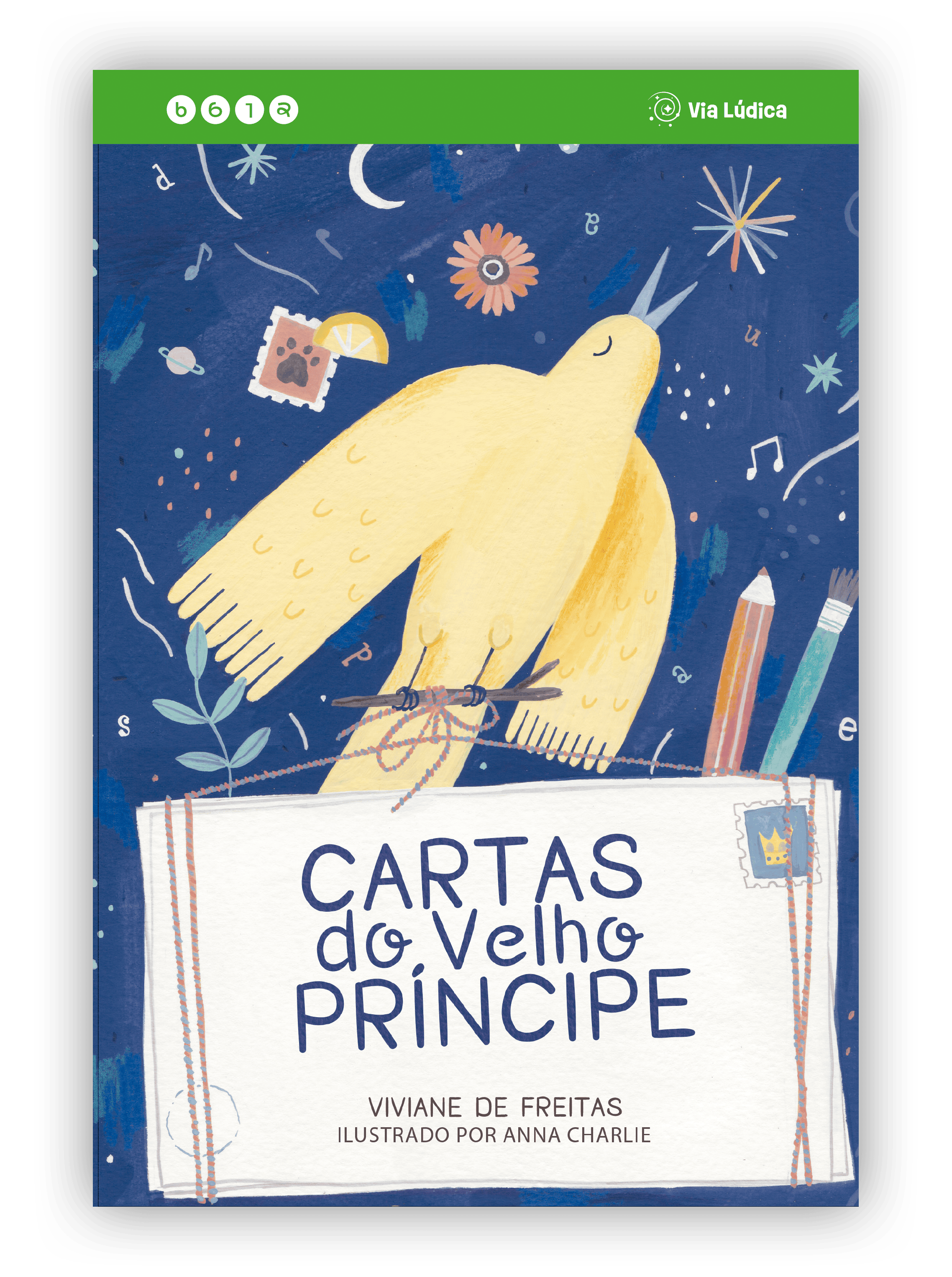 capa cartas do velho principe colecao avulsa passarinho amarelo voando segurando uma carta via ludica