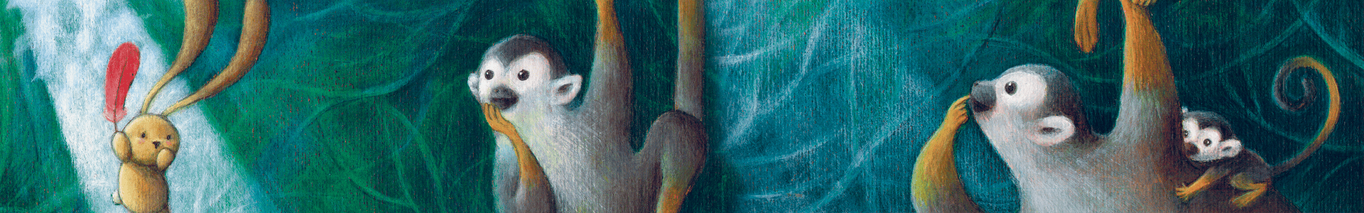 banner tito na amazonia maquaquinhos pendurados nos galhos