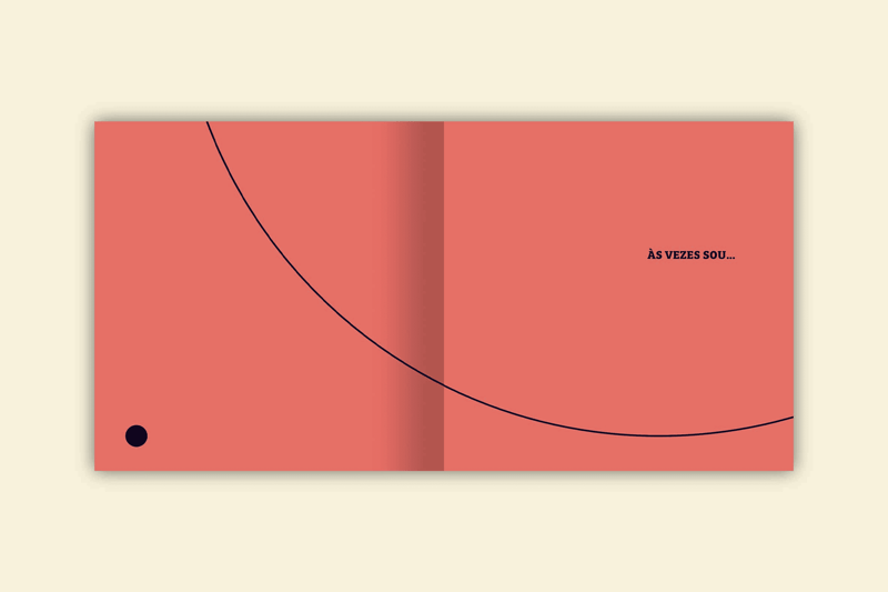 as vezes sou pagina vermelha ponto preto curva minimalismo editora via ludica