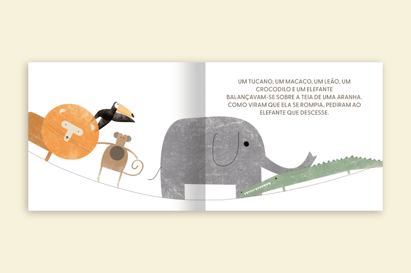na teia de uma aranha tucano macaco leao crocodilo elefante na teia editora via ludica