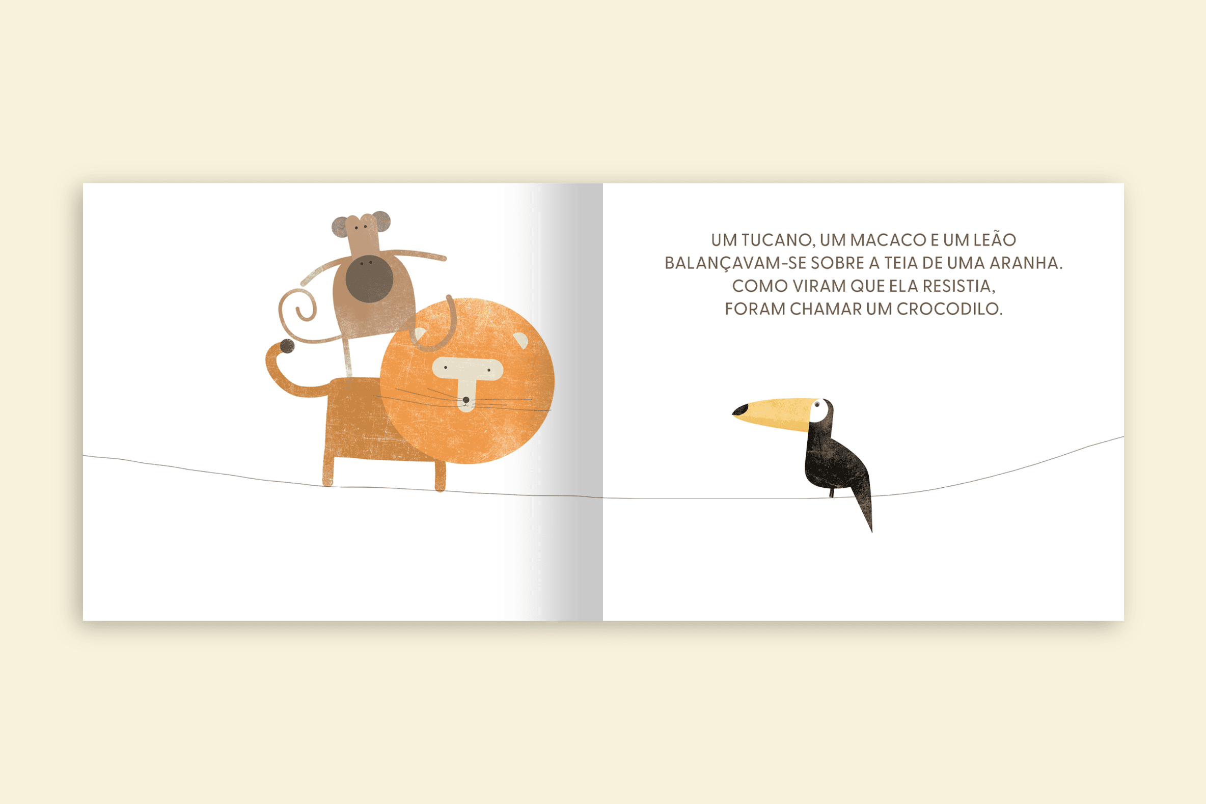 na teia de uma aranha um tucano um macaco e um leao na teia editora via ludica
