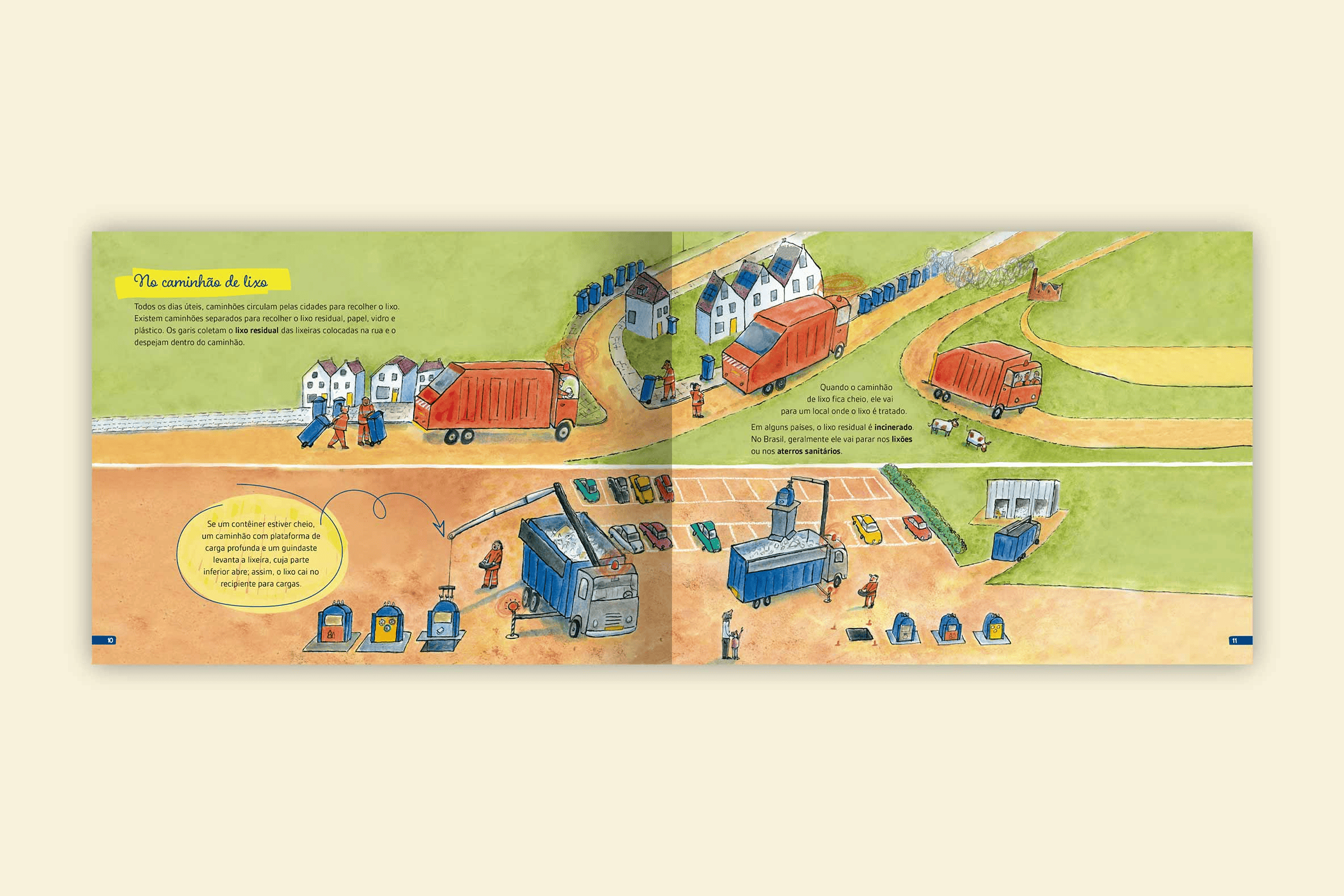 o lixo caminhoes recolhendo lixo coleta seletiva cidade editora via ludica