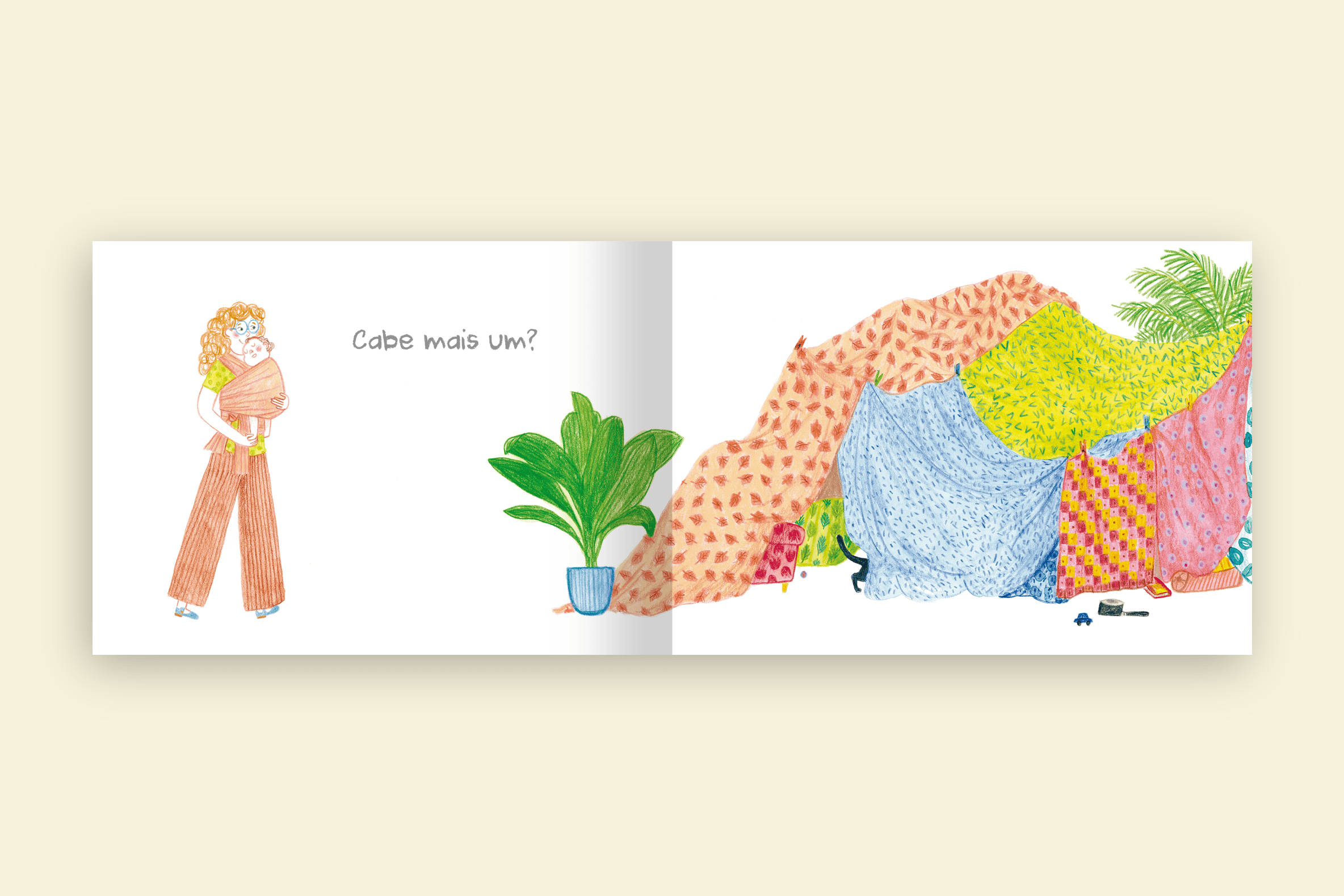 mae com bebe cabana lencois coloridos cabe mais um editora via ludica
