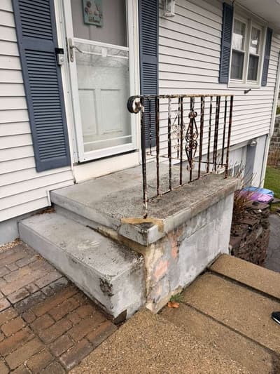 Holyoke MA Exterior Railing and Stair Painting before - exterior painting Springfield MA