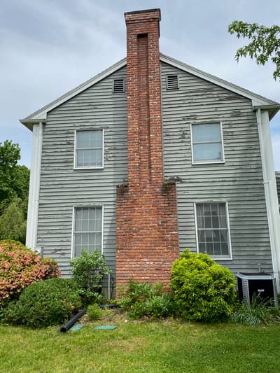 Two-Story Wood Siding Staining in Southwick, MA before - exterior painting Springfield MA