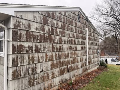 Exterior with Mad Dog Primer in Holyoke, MA before - exterior painting Springfield MA