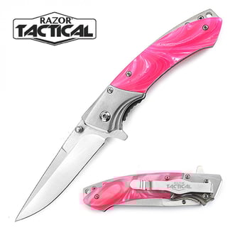 Razor Tactical Pink Pearl Assist Knife (RT-7087PK)