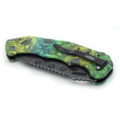 Razor Tactical Spring Assisted Snake Camo Knife with ABS Handle - Image 2