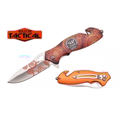 Razor Tactical Spring Assist Knife (Orange) (RT-7123OR)