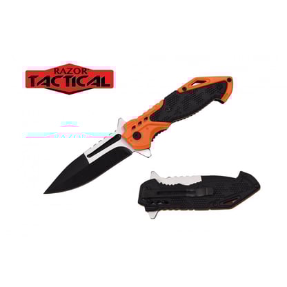 Razor Tactical Spring Assist Pocket Knife ABS Handle (RT-7129OR)