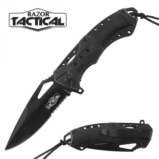 Razor Tactical Spring Assisted Knife with ABS Handle (RT-7022BK)