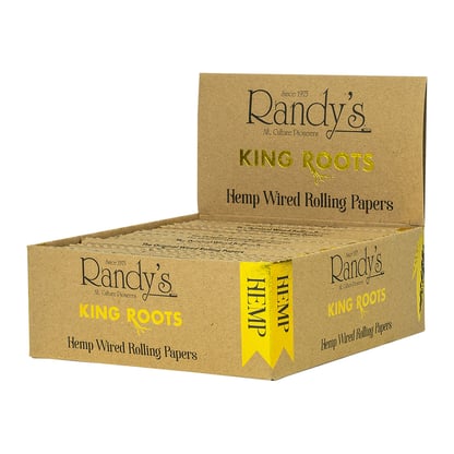 Randy's King Roots Hemp Wired Rolling Papers (Display of 25)