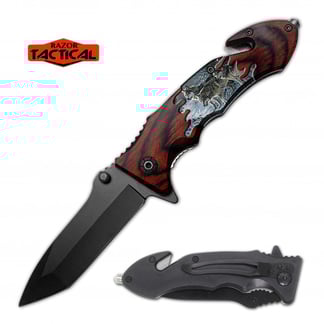 Razor Tactical Wolf Assist Knife ABS Handle (RT-7362WF)