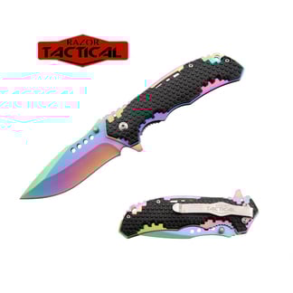 Razor Tactical Honey Comb / Rainbow Blade Assisted Knife with ABS Handle (RT-7090RB)