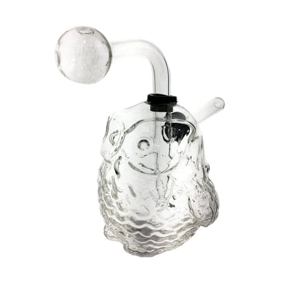 ClearGlassOwlOilBurnerWaterPipe