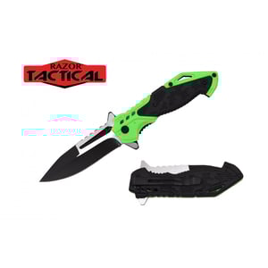 Razor Tactical Spring Assist Pocket Knife ABS Handle (RT-7129GN)