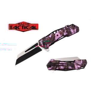 Razor Tactical Spring Assist Knife Coping Blade ABS Handle (RT-7133PC)