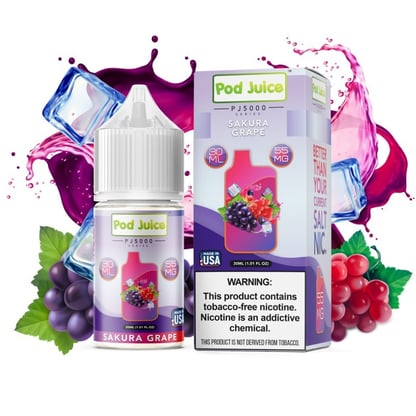 Pod Juice Salt Nic Sakura Grape E-Juice (30ml)