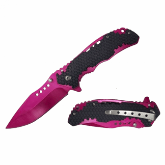 Razor Tactical Honey Comb / Pink Blade Assisted Knife with ABS Handle (RT-7090PK)