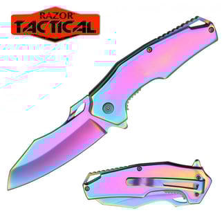 Razor Tactical Titanium Rainbow Spring Assisted Knife (RT-7112RB)