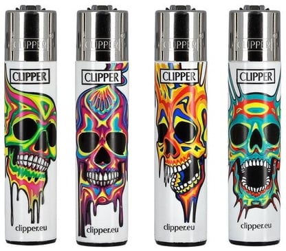Clipper-Lighters-REUSABLE-MELTING-SKULLS-1