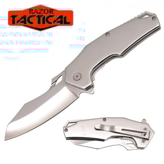 Razor Tactical Titanium Silver Spring Assisted Knife (RT-7112SL)