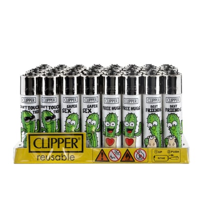 Clipper-Lighters-REUSABLE-CACTUS-Pack-of-48-