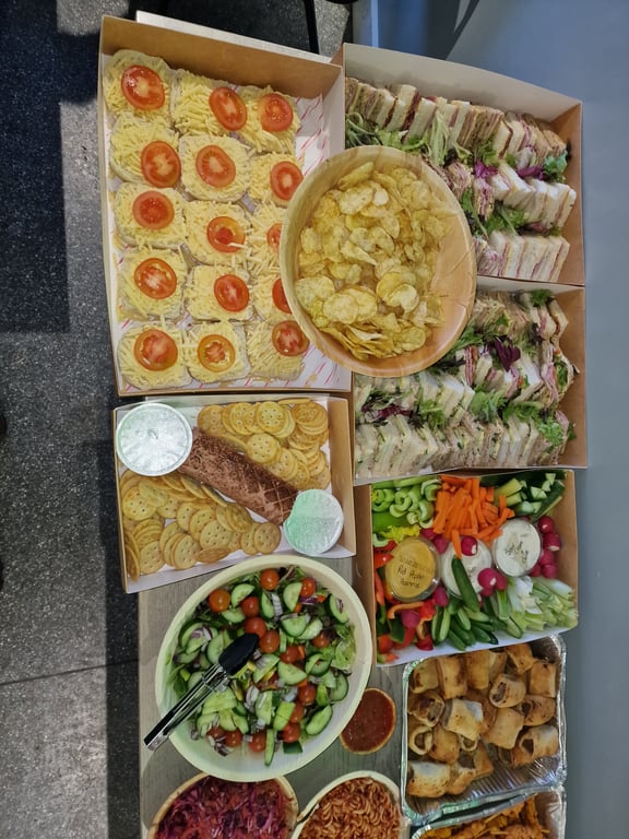 Corporate lunch catering spread in Cornwall