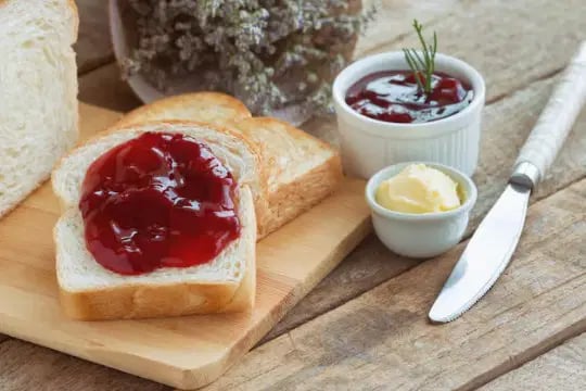 Butter & Jam Portion with Knife — Salt Wind Catering