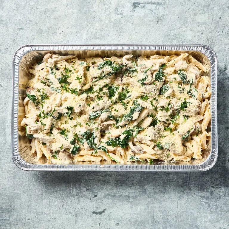 Creamy Chicken, Mushroom & Spinach Penne Platter
