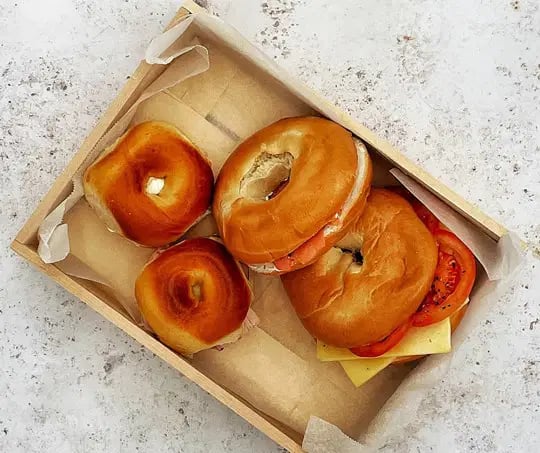 Filled Breakfast Bagels (Reg Size) by Salt Wind Catering