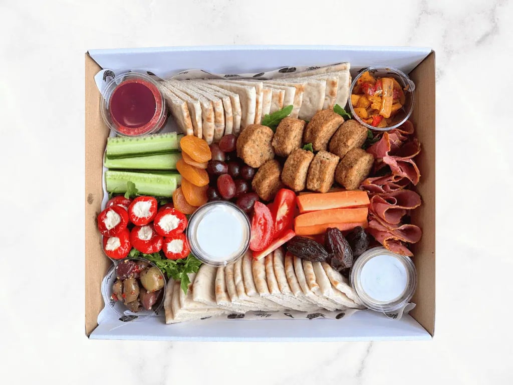 Mezze Large Platter Box by Salt Wind Catering