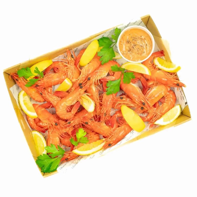 Prawns, Lemon & Seafood Sauce Platter — Salt Wind Catering